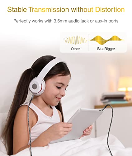 BlueRigger 3.5mm Stereo Audio Cable (30FT, 24K Gold Plated Jack, Auxiliary Cable, Male to Male, Hi-Fi Sound) – Aux Cord for Headphones, Home Car Stereo, Speaker, Amplifier, Phones, Tablets, Laptops - size: 30FT