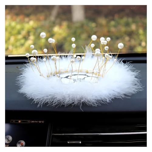 Camellia Car Dashboard Anti-Slip Mat, Pearl Feather Auto Dash Phone Hold Sticky Pad, 5.91'' Vehicle Strong Gripping Mat for Keychains, Sun Glasses and Electronic Devices (Round) - color: Round