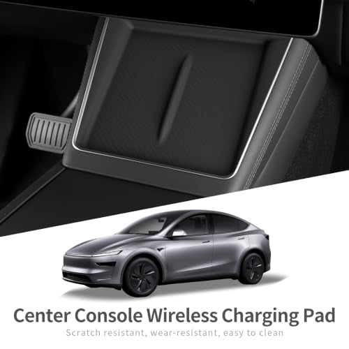Wireless Charging Mat for Tesla Model Y Juniper 2025 2026 Twill Style - size: for 2025 2026 Tesla Model Y Juniper
