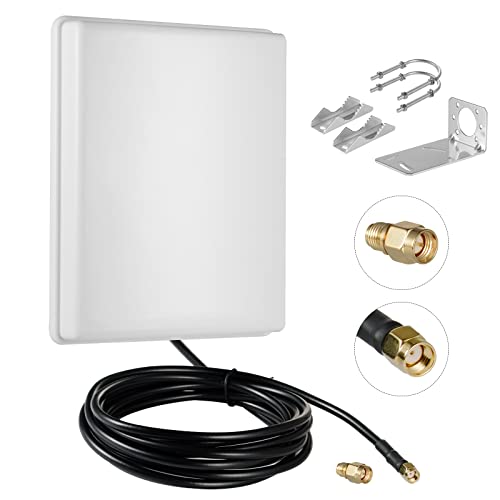 Outdoor 15dBi Dual Band WiFi 2.4GHz 5GHz 5.8GHz Long-Range Directional Panel Antenna with 10Ft Cable for WiFi Router Wireless Network Card Security IP Camera Video Surveillance Monitor, Eifagur - style: Panel Antenna