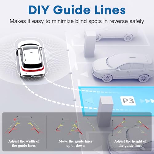 7-inch Backup Camera Ease-Setup for Cars: 1080P HD Real Time Image