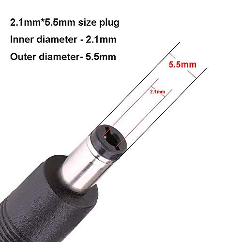 DC 12V Power Adapter Extension Cord Cable 6ft 2.1mm × 5.5mm Male to Female Plug for CCTV Security Surveillance IP Cameras, LED Lights Strip, Baby Monitor, DVR, NVR, Router (6 Pack)