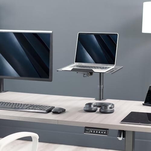 VIVO Single Laptop Notebook Desk Mount Stand, Fully Adjustable Extension with C-clamp, Fits up to 17 inch Laptops, Black, STAND-V001L - style: Desk Mount