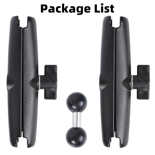 Dual Extension Double Socket Arm with 1" Double Ball Adapter Compatible with RAM B Size Mount and Other 1 inch Industry Standard Device, 360° Rotation Rod for Bike, Truck, Car (12.7" Length) - size: 12.7" length