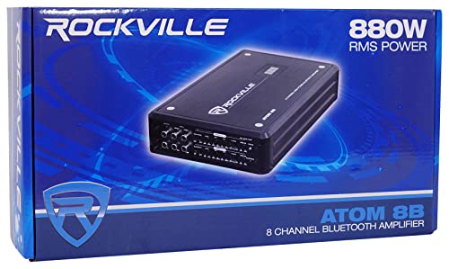 Rockville Atom 8B Black 8-Channel Marine/Boat Amplifier Amp - color: Black
