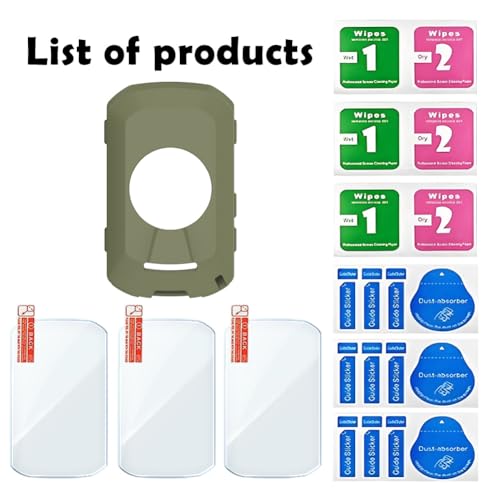 Screen Protector for Garmin Edge 850/Edge 550 GPS and Silicone Case Cover - color: green