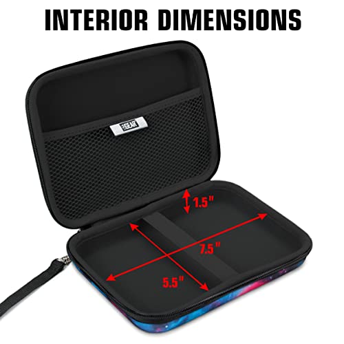 USA Gear Hard Shell Electronics Organizer 7.5 Inch Travel Case - Cable Organizer with Scratch Resistant Interior, Compatible with Garmin GPS, Portable Hard Drive, Phone Charger & More - Galaxy