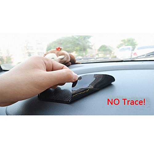 Car Dashboard Non Slip Mat, Bysameyee 5-Pack Anti-Slide Sticky Extra-Thick Dash Pad for Radar Detector, Cell Phone, Keys, Glass, Mirrors, Metal, GPS, Coins - size: 5.5 x 3.2 Inch