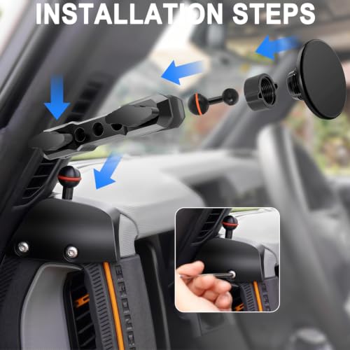 Magnetic Phone Mount for Ford Bronco 2021-2026 2/4 Door Driver Side - size: A-pillar Magnetic