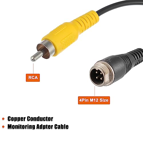 X AUTOHAUX Car Camera Adapter 4 Pin to RCA M12 Male to AV Male 1pcs