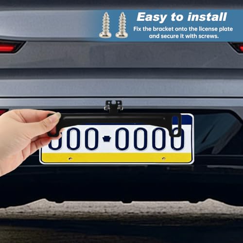 2 Pcs Car Rear View Camera License Plate Bracket, Backup Camera Mount
