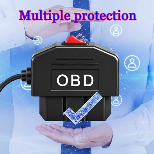 OBD2 to USB C Dash Cam Cable, 24/7 Parking Surveillance Mode with Dual Mode Switch, 3.5m Durable Power Adapter Cord for GPS, Radar Detector Hardwire Kit, Daily Commute, Ride-Hailing & Road Trips