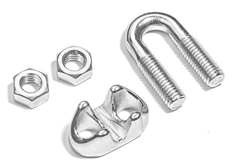 Light Duty Malleable Stainless Steel Wire Rope Clips for 5/32” Cables, T316 Marine Grade – Lot of 10 - color: Lot of 10, size: 5/32"