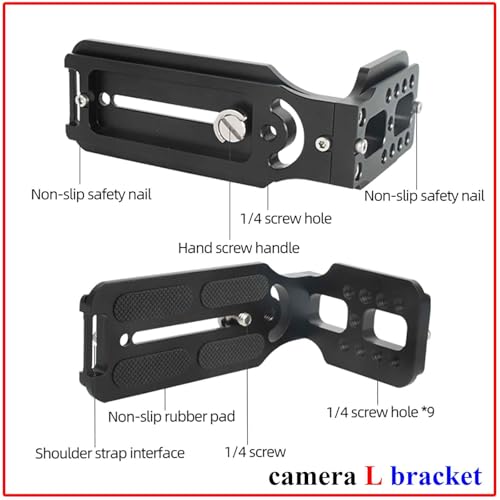DSLR Camera L Bracket,Vertical Camera Mount,Quick Release Plate for Horizontal Vertical Photography, Compatible with Canon Nikon Sony Stabilizer Monopod Tripod