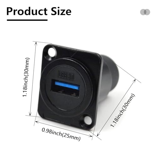 10PCS USB 3.0 Panel Mount Female to Female Connector - color: 10PCS