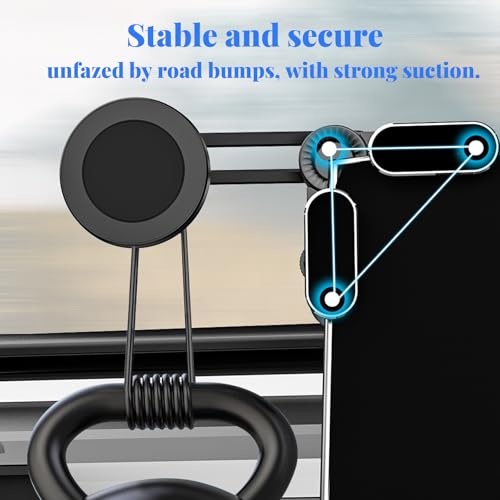 Universal Magnetic Screen-Clip Phone Mount for Vehicle & Monitor Screens – Strong 360° Rotatable Holder, Compatible with Mag-Safe, for Car Infotainment, Laptop & PC Displays (Fits 7.5-14mm Screens)