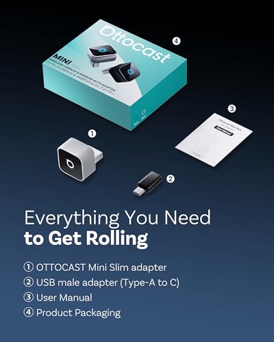 OTTOCAST Mini Slim Wireless CarPlay & Android Auto Adapter Mini Cube 3.0