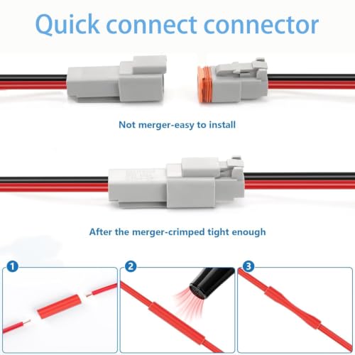DT 2 Pin Waterproof Connectors, 14 AWG Deutsch 2 Wire Connector (2 Pin) - size: 2 Pin (4Pairs)