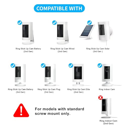 1 Pack Adhesive Ring Camera Mount Stick Up Mount Holder - color: White, size: 1 Pack