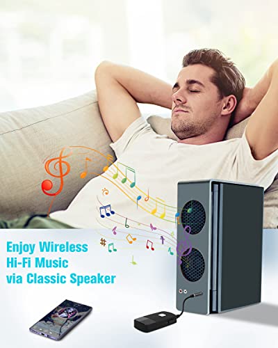 Golvery Bluetooth V5.4 Receiver for Speaker Home Stereo with 3.5mm AUX/RCA - style: J205 Stereo Stream