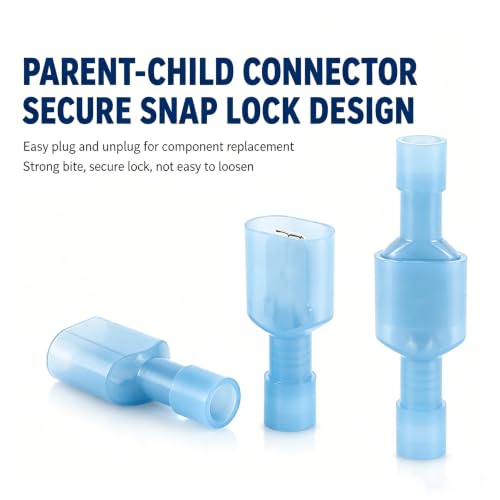 200Pcs Blue Quick Disconnect Spade Terminals, Male Female - color: Blue Terminal 200PCS