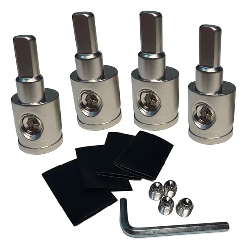 4PCS Heavy-Duty Brass Amp Input Reducers 1/0 Gauge to 4 Gauge - Durable Amp Connectors with Heat Shrink Tubing for Car Audio Accessories - size: 4Pcs(0 to 4 Gauge)