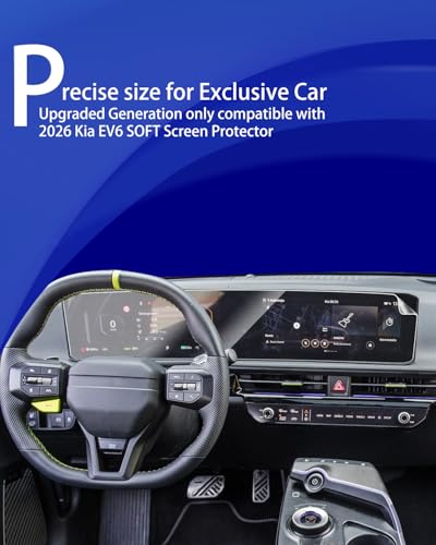 (Set of 2 2026 Kia EV6 Screen Protector for 2026 Kia EV6 Dual 12.3Inch Plastic Screen Protector HD Touchscreen Protective Film - size: 2026 ev6 12.3inch soft protector