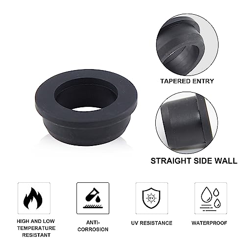 EASYEAH 2" Drill Hole, 1-9/16" ID Silicone Rubber Grommets for Wiring - color: Black, size: 1-9/16"ID, 2"DH