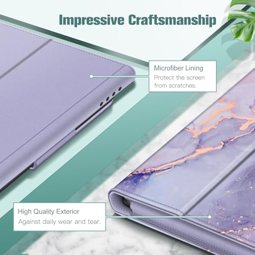 Fintie Folio Case for Amazon Fire HD 10 & 10 Plus 13th/11th Gen 2023/2021 - color: lilac marble