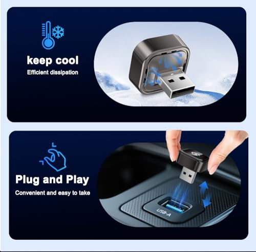 Dual Band Wireless CarPlay Adapter, 2-in-1 CarPlay & Android Auto Dongle