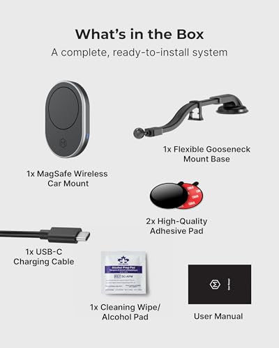 MagSafe 15W Fast Wireless Car Charger Gooseneck Phone Mount - style: Magsafe Wireless Charger Gooseneck Mount (Ver 2.0)