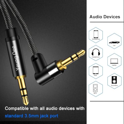 3.5mm Aux Cable 12ft, 3.5mm Male to Male Stereo Audio Cable Audio Auxiliary Cord for Headphones, Car, Laptops,Android Smart Phones& More (12ft/4m) - size: 12 ft (4 m)