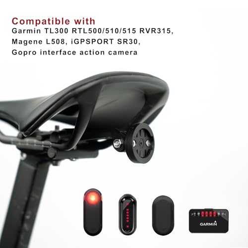 Thinvik Bicycle Mount Compatible with Garmin Varia TL300, RTL500, RTL510, RTL515, RVR315, Magene L508, iGPSPORT SR30, Gopro, Adjustable Bike Seat Bow Mount