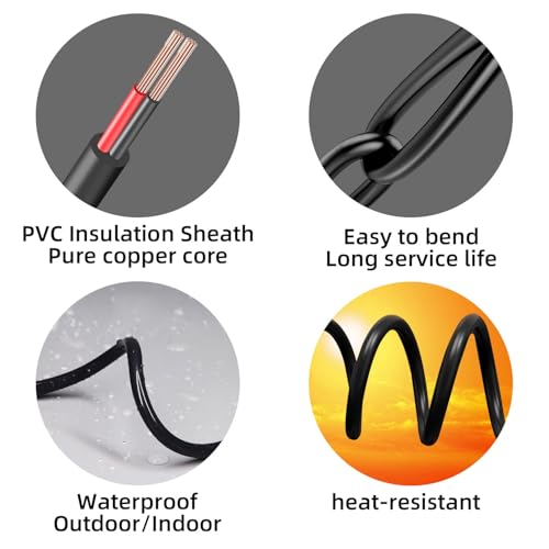 3.3FT DC Power Extension Cable 5.5mmx2.1mm 18AWG Male to Female 2pcs - color: Black 2pcs, size: 3.3ft