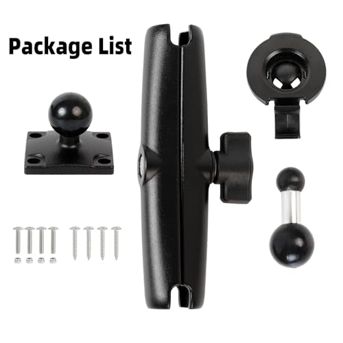 Aluminum GPS Bracket Mount with AMPS Drill Base - 17mm Ball Head & Replacement for Garmin Nuvi 42LM 44 52LM 54 55LMT 56 58 2407 2408 2447 2448 2467 2497 2507 2508 2547 2548 - style: 8.2" Length