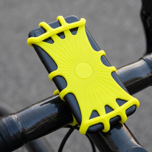 Yellow Bike & Motorcycle Phone Holder – 360° Rotating Universal Mount for iPhone, Samsung & Smartphones - color: yellow