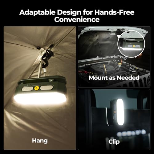 BougeRV Camping Light AL01, Movable Area Rechargeable Lantern Tent, Green - color: Dark Green