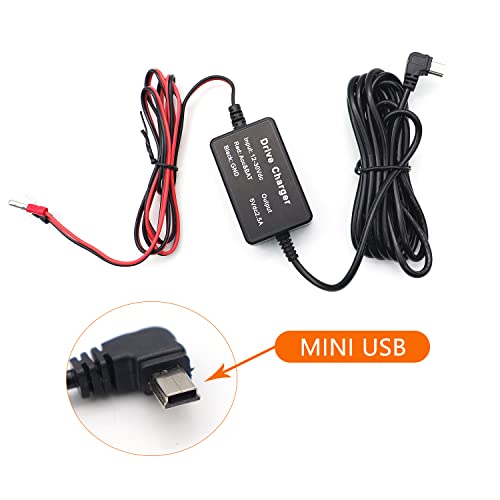 Dash Cam Hardwire Kit,12ft Mini USB Hardwiring Kit Fuse for Dashcam,Car Charger 12V-24V to 5V Camera Charger Power Cord,with 4 Fuse Tap Cable and Installation Tool - style: Mini USB