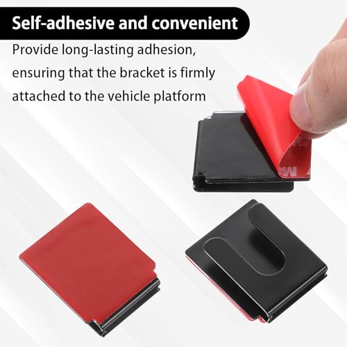 2 Pcs Radio Microphone Hanger with Adhesive Back CB Mic Holder Mount Black Metal Car Microphone Holder Universal Radio Mic Clip Holders for Cars Homes Offices Classrooms 38 x 30 x 10 mm