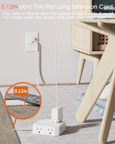 2 Prong Power Strip, WRXDMC 2 Prong to 3 Prong Outlet Adapter with 5ft Cord - size: 5FT