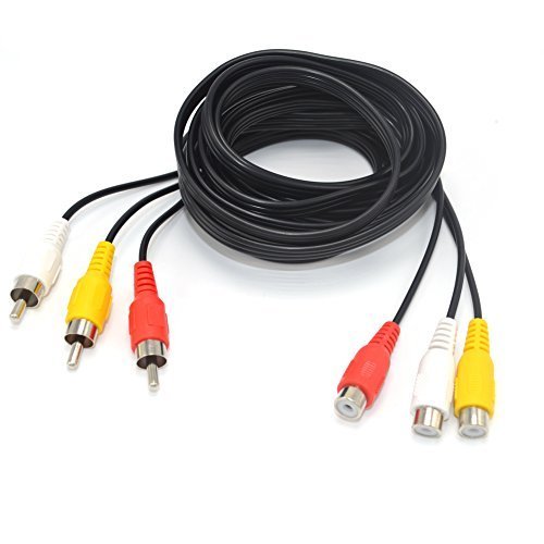 10FT RCA Audio/Video Composite Cable DVD/VCR/SAT Yellow/White/red connectors 3 Male to 3 Female - color: 10 FT Male to 3 Female…