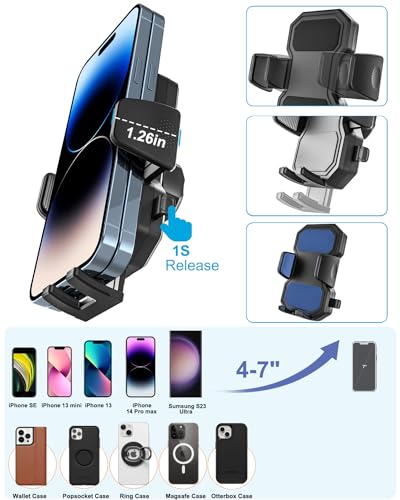 CD Phone Holder for Car - Height Adjustable Car Phone Holder CD Slot, Ultra Sturdy CD Player Cell Phone Holders for Your Car for iPhone 17 Pro Max 16 15 14 13 12 Air Plus, S25, 4-7" Smartphones