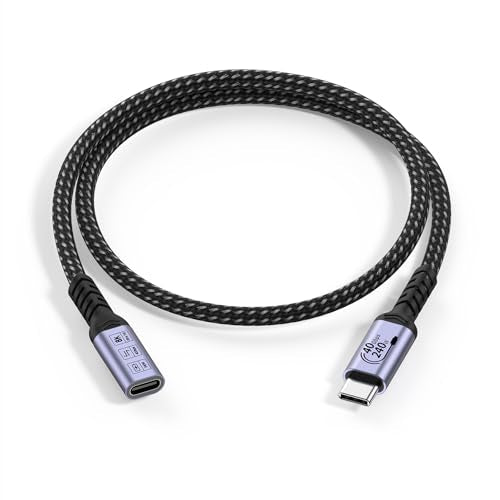 USB C Extension Cable 6.6FT 2 Packs, 5A Fast Charging Male to Female - size: 6 ft