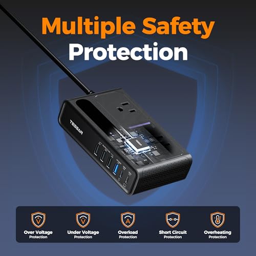 TESSAN 200W Car Power Inverter, 65W USB C Car Charger Adapter Fast Charging - size: 65W