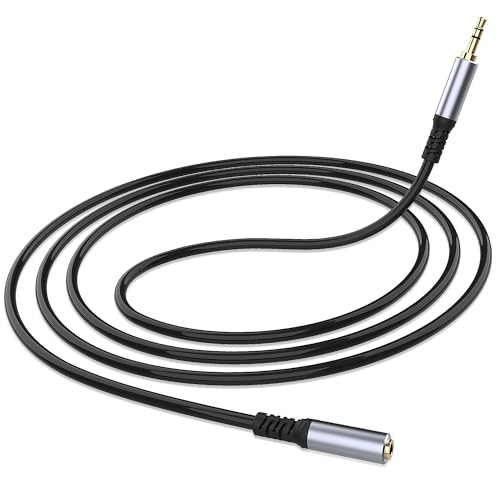 Headphone Extension Cable (1M/3.3FT), 3.5mm Aux Jack Audio Extension Cable Male to Female, 24K Gold Plated Hi-Fi Sound Stereo Aux Extender Cord for Headset, iPhone, iPad, Smartphones, Tablets & More