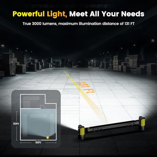 3000LM Rechargeable LED Underhood Work Light, 【Auto On/Off】 Work Light