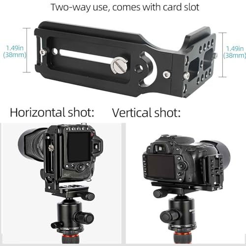 DSLR Camera L Bracket,Vertical Camera Mount,Quick Release Plate for Horizontal Vertical Photography, Compatible with Canon Nikon Sony Stabilizer Monopod Tripod