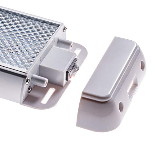 Raycharm LED Dome Light 6.3" x 3.9" Compact-Size 6000K Cool-White Even Diffused Beam, High Light-Output Low Ampere Draw, 12V-24V DC, On/Off Rocker Switch for Boat, Truck, RV & Utility Vehicles, 1-Pack - size: 6.3" x 3.9"