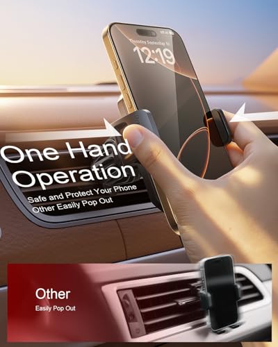 SUPERONE 3-in-1 Car Phone Holder, 360° Adjustable Car Phone Mount - color: Dark Black