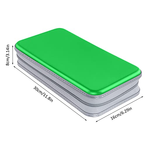 Siveit CD Case Holder, 80 Capacity CD/DVD Case Holders Wallet Hard Plastic CD DVD Disc Cases Storage Binder for Car Home Office Travel (Green) - color: Green